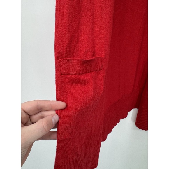 Liz Claiborne Weekend Cardigan Red Open Front Sweater Cardigan XL Valentine Cozy - Picture 4 of 13